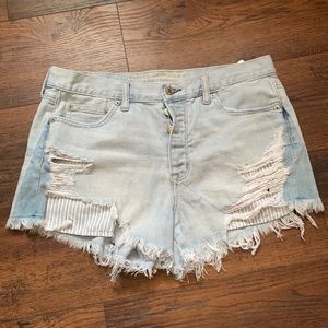 Light wash denim shorts